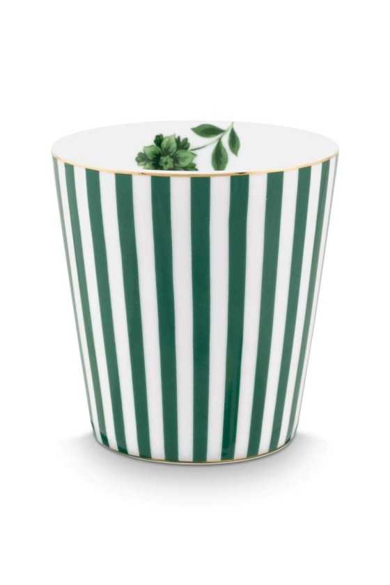 Pip Studio Royal Stripes Mug & Tea Tip Green 2-piece set