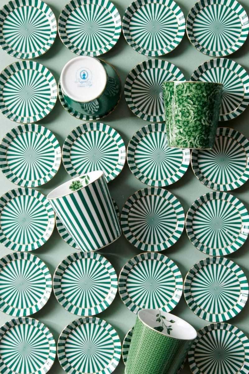 Pip Studio Royal Stripes Mug & Tea Tip Green 2-piece set