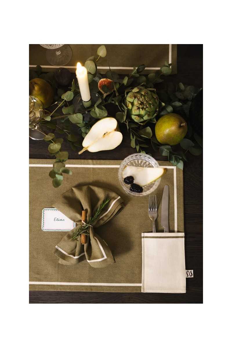 Nine Placemat green Robin - 2 stuks