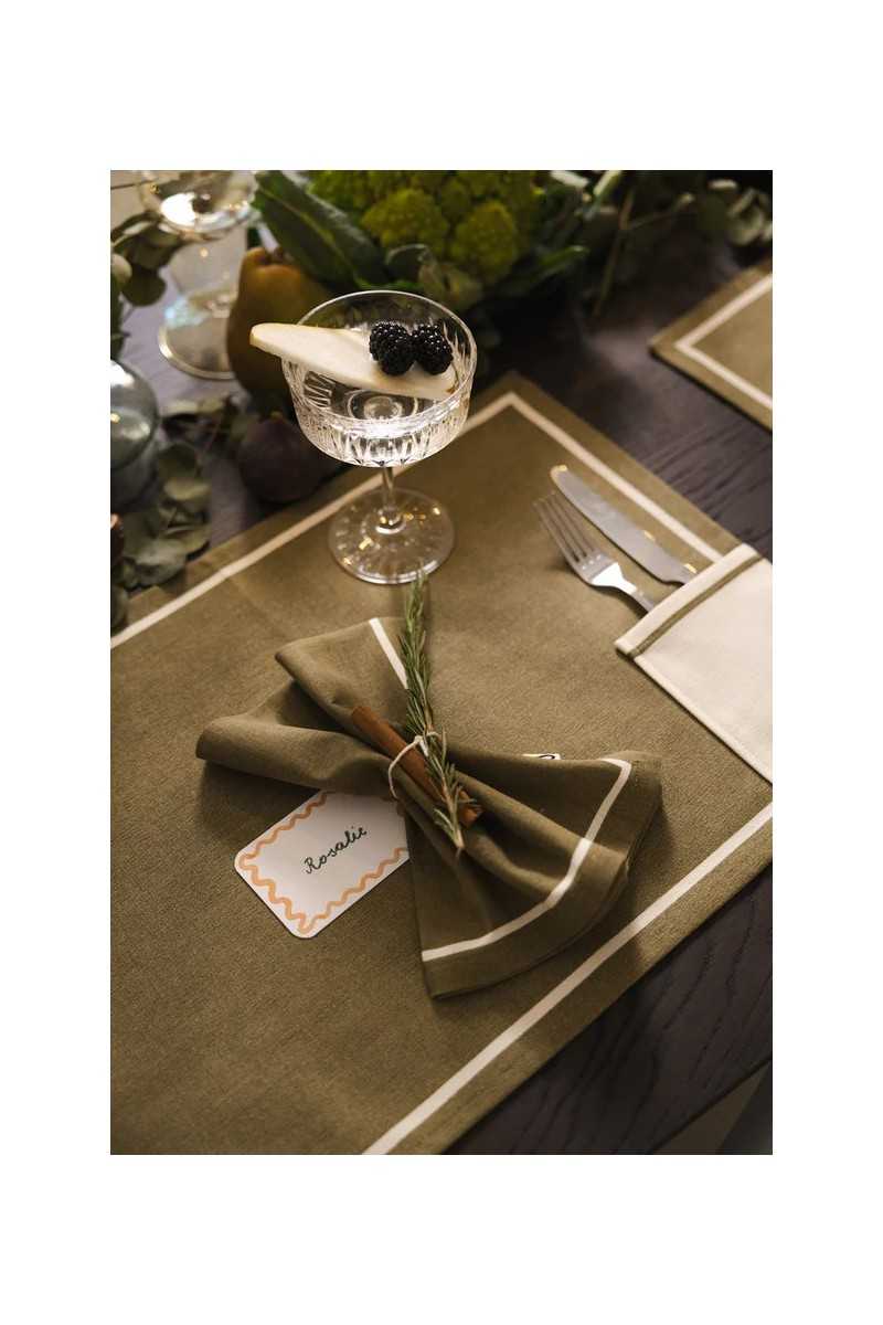 Nine Napkin green Robin - 2 stuks