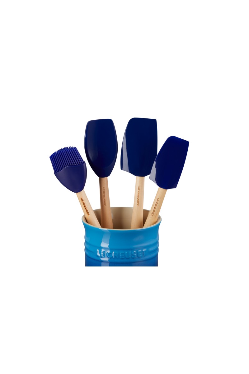 Le Creuset Geschenkset met Spatelpot + 4 Premium Spatels Azure