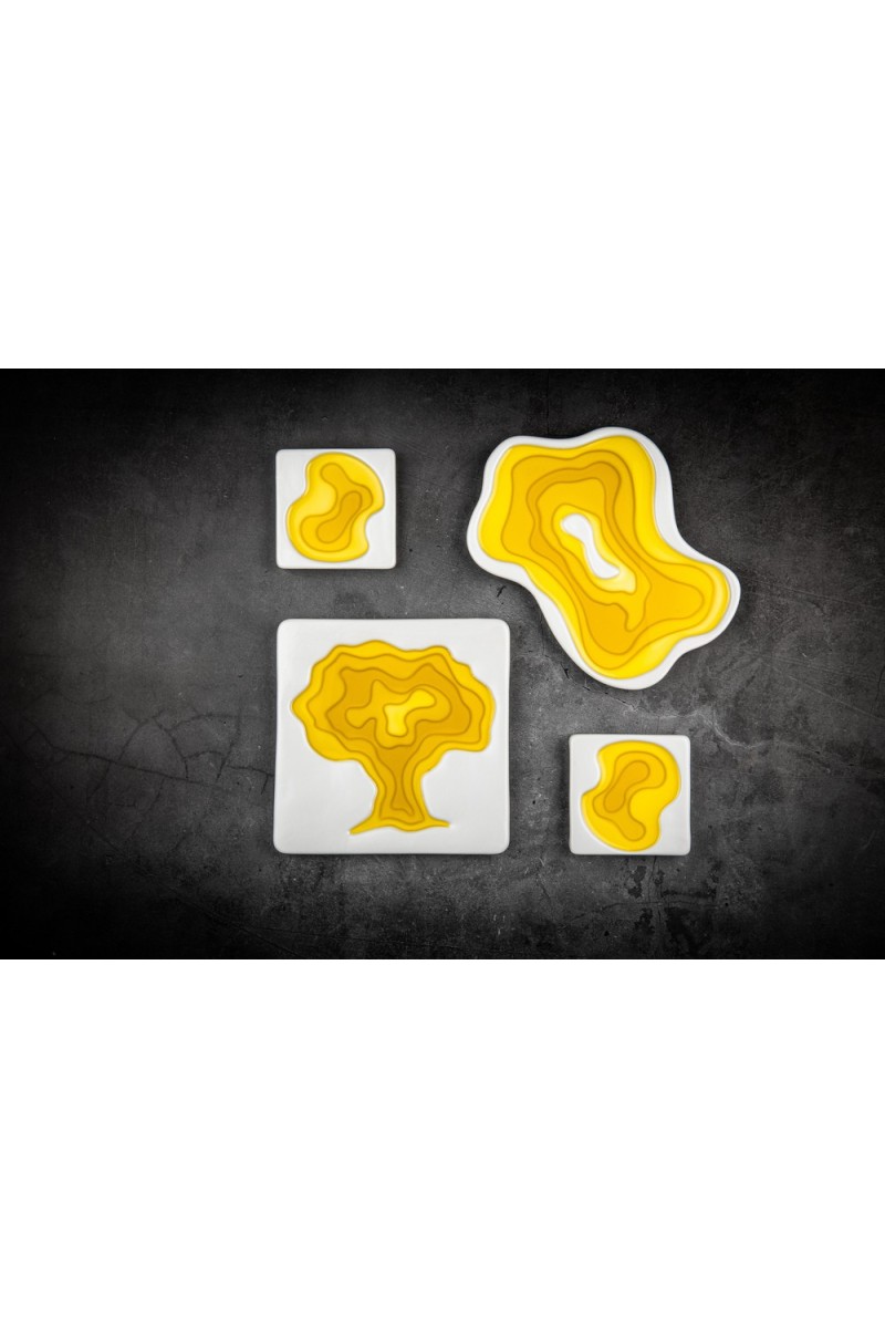 Elegante keramieken dipschaaltjes met abstract patroon - Set van 9 cm