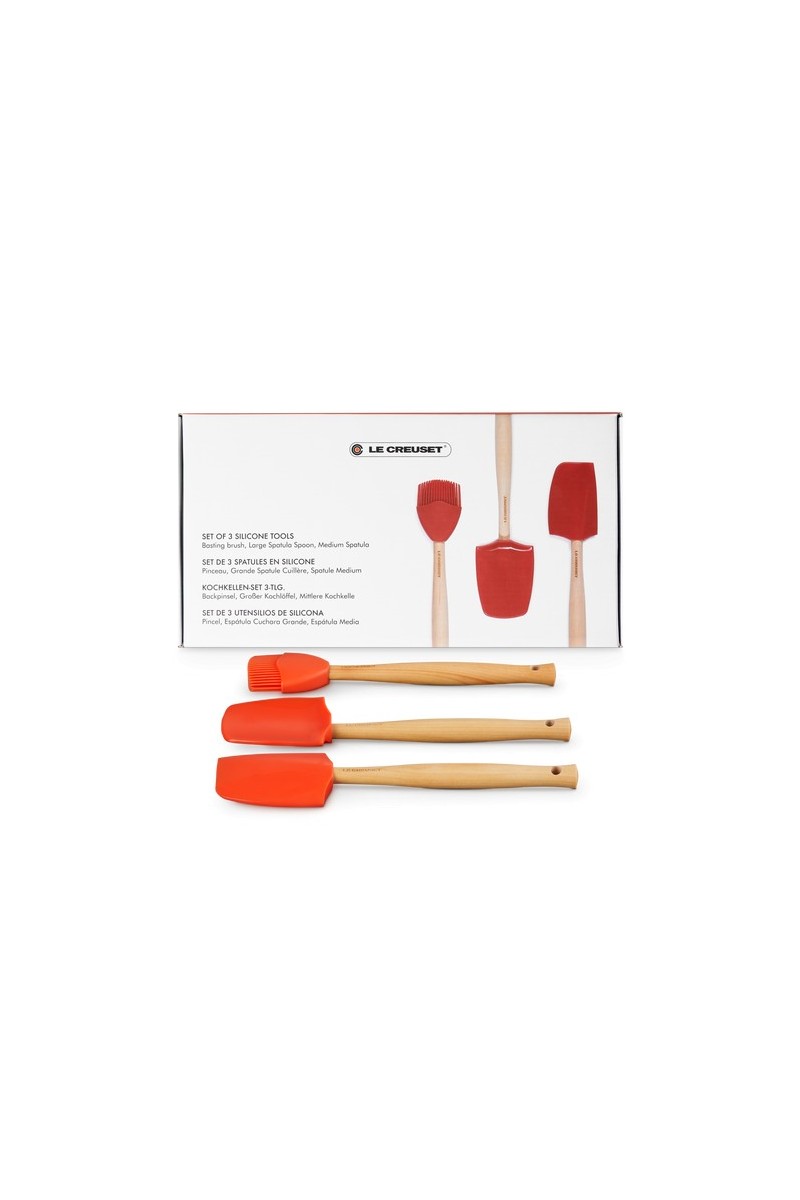 Le Creuset Set van 3 Premium Spatels Oranjerood