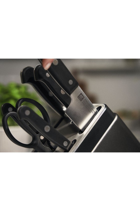 ZWILLING Gourmet 7-delig, Messenblok, Anthraciet met slijpfunctie