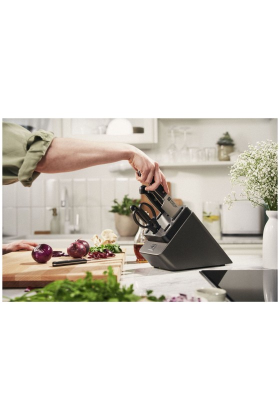 ZWILLING Gourmet 7-delig, Messenblok, Anthraciet met slijpfunctie