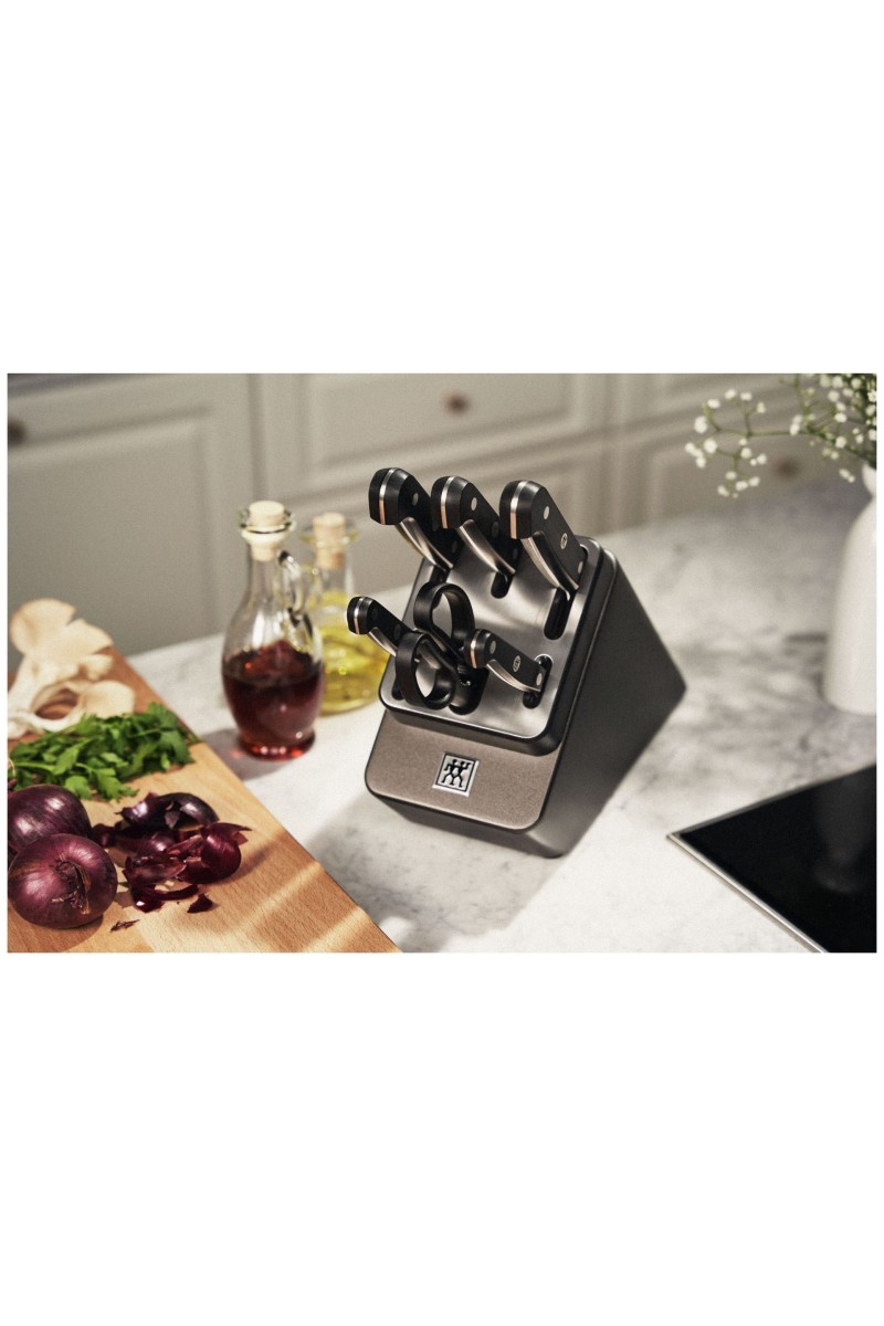 ZWILLING Gourmet 7-delig, Messenblok, Anthraciet met slijpfunctie