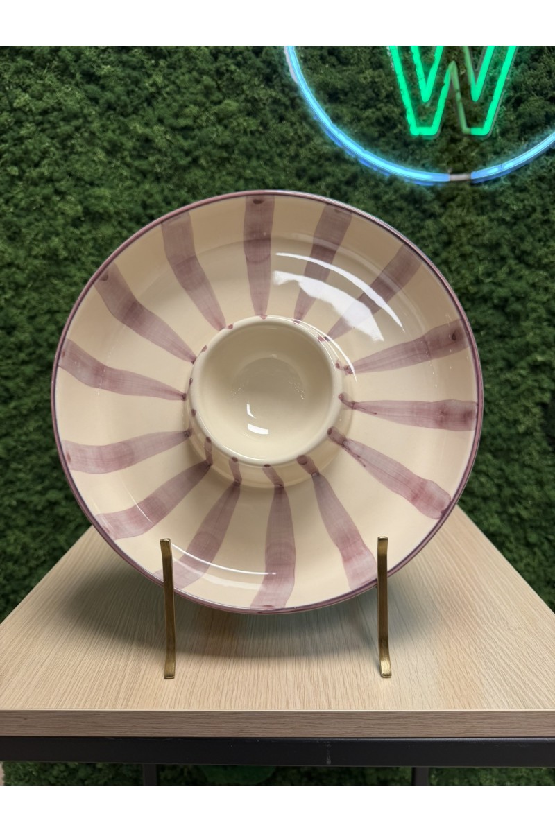 Nine Bobby Chip & Dip Bowl Purple Stripes Nine Bobby Chip & Dip Bowl Purple Stripes