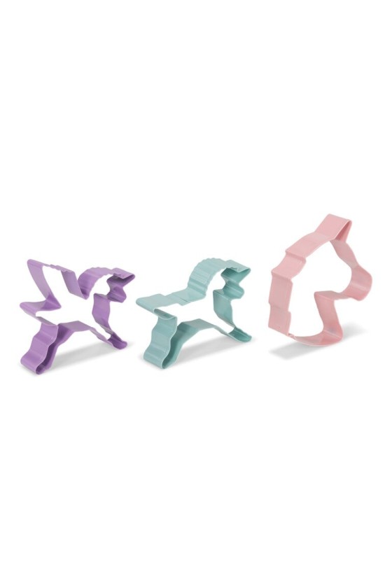 Patisse set of stainless steel unicorn cookie cutters, 3 pieces.