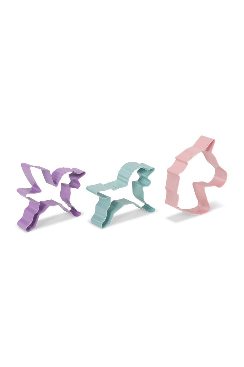 Patisse set of stainless steel unicorn cookie cutters, 3 pieces.