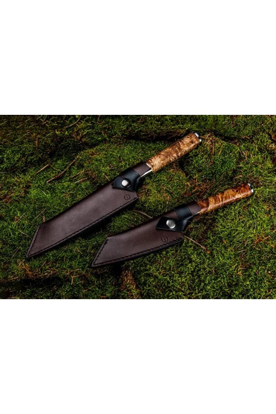 Forged VG10 Bunka messenset met lederen hoesjes