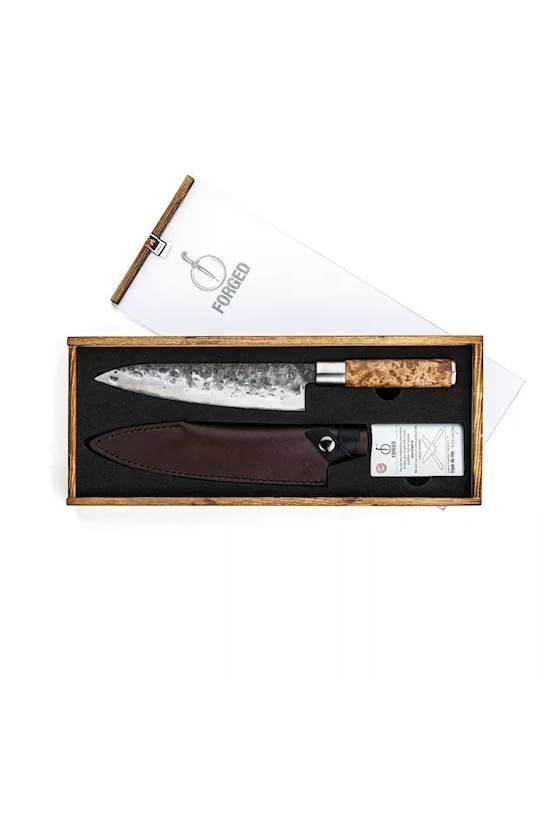 Forged VG10 Chef's Knife with Leather Sheath