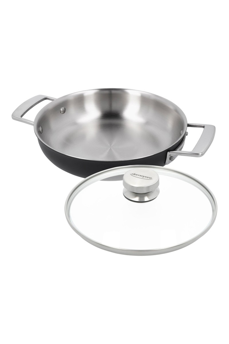 Demeyere Black 5 Multifunction Koekenpan 24cm incl. gratis glasdeksel