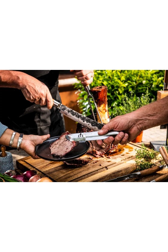 Forged Churrasco Stainless Steel Serving Tongs 4-piece set