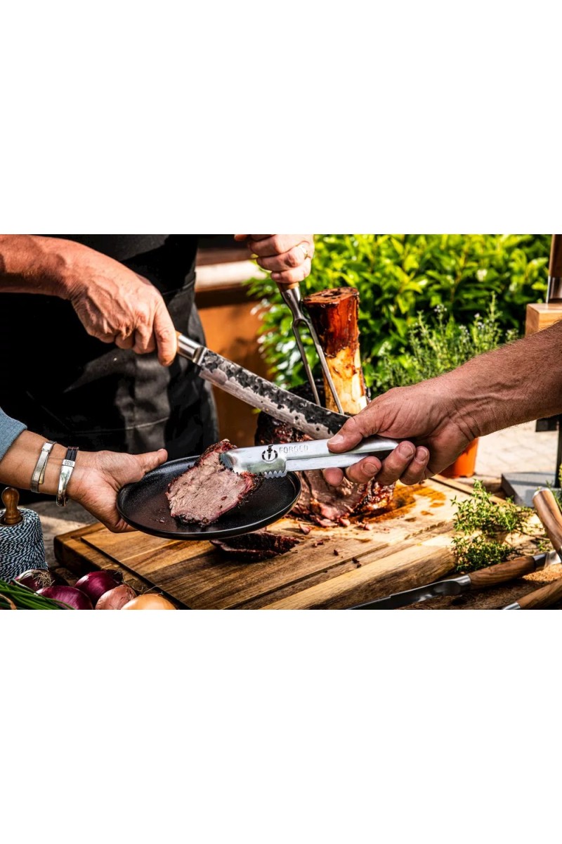 Forged Churrasco Stainless Steel Serving Tongs 4-piece set