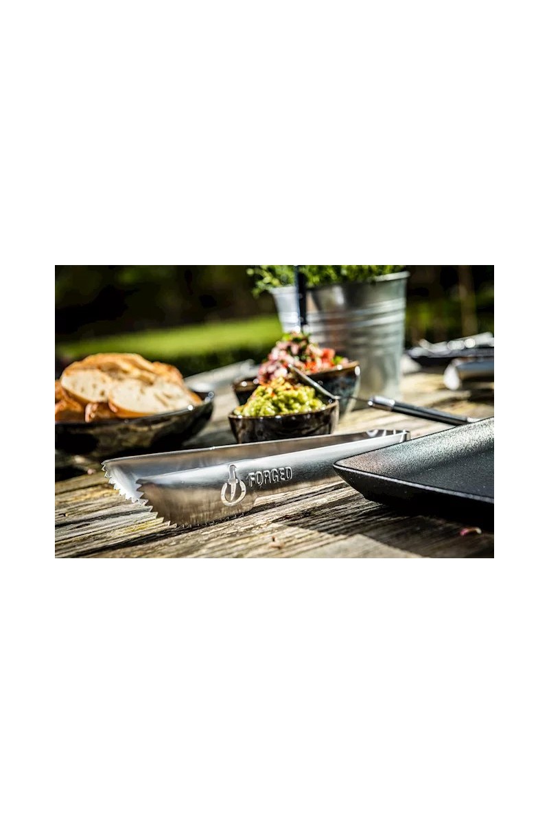 Forged Churrasco Stainless Steel Serving Tongs 4-piece set