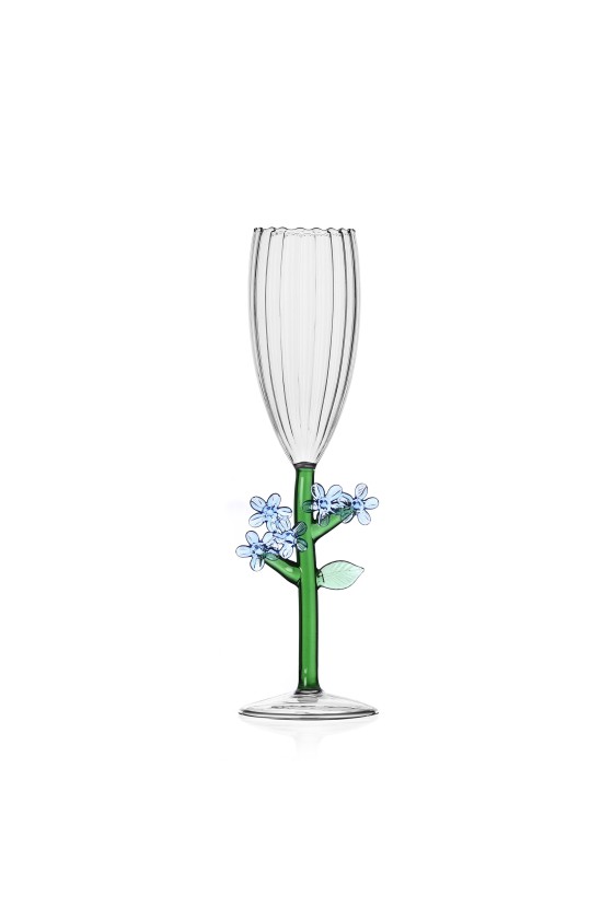 Ichendorf Botanica Glass with Light Blue Flower