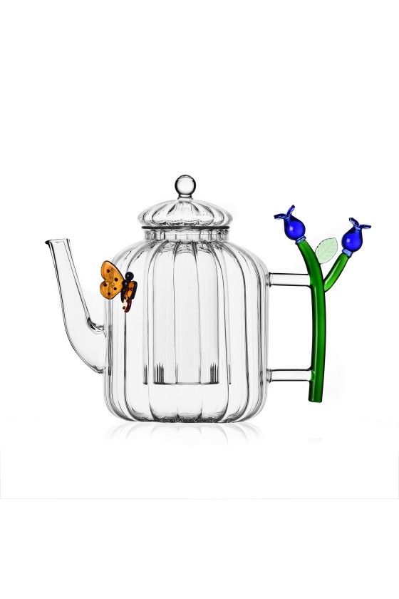 Ichendorf Botanica Teapot with Blue Flower and Butterfly