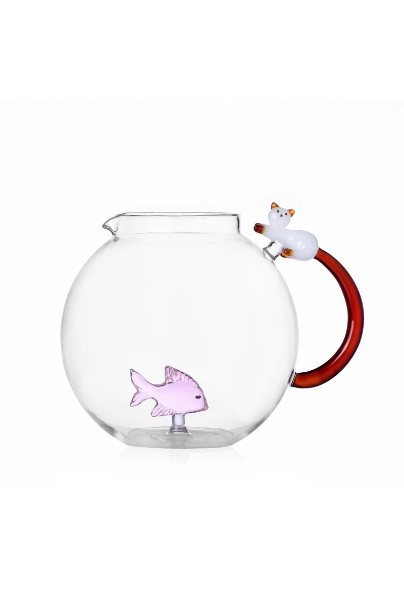 Ichendorf Tabby Cat Can with Pink Fish and White Cat