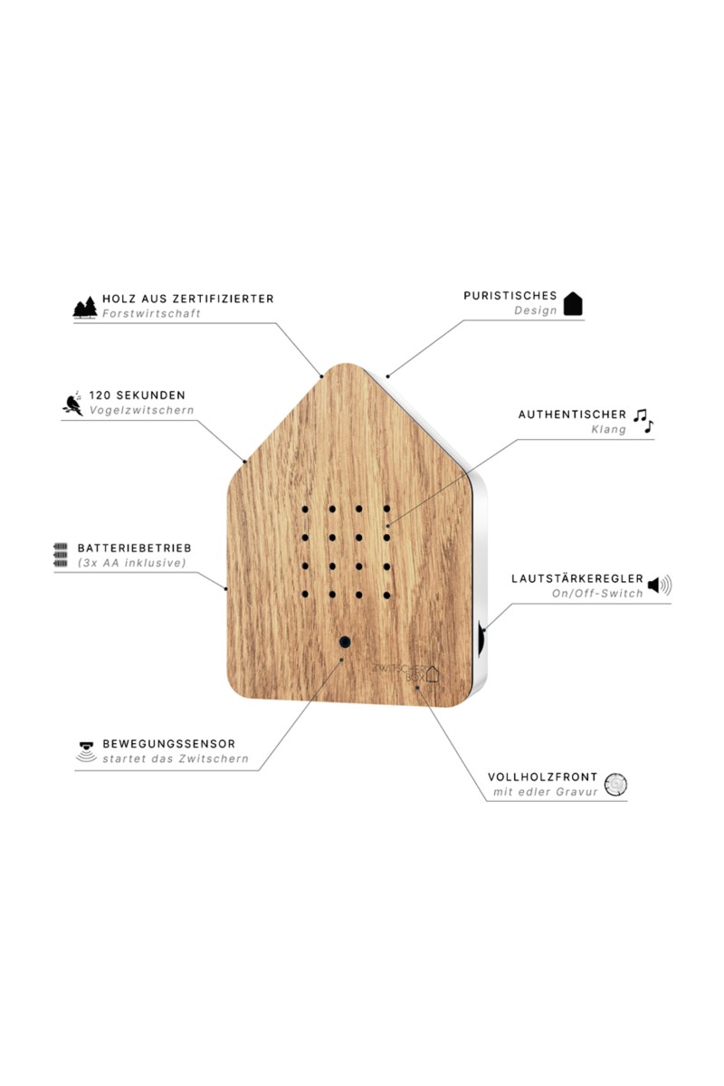 Zwitscherbox Birdhouse Oak