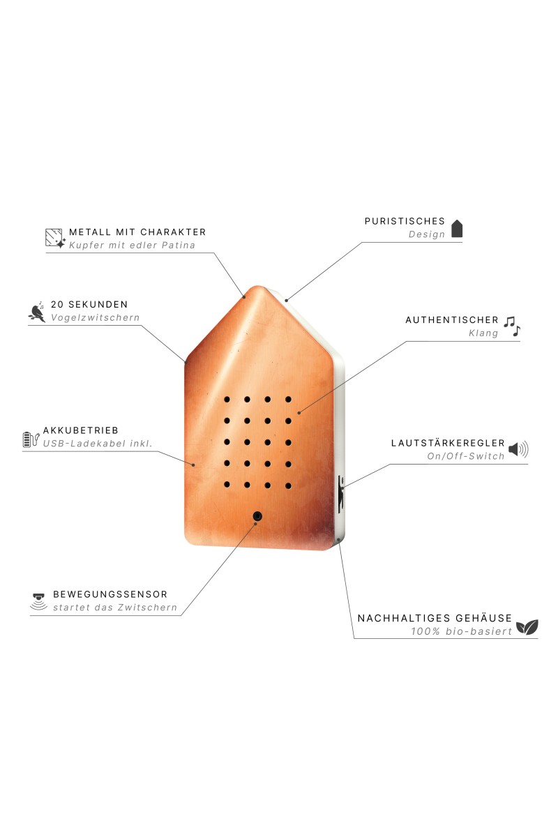 Relaxound Birdybox Koper oplaadbaar