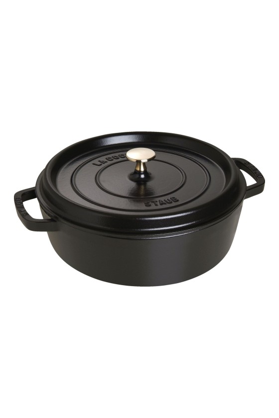 Staub La Cocotte Lage cocotte 26cm - 4 liter, Rond, Zwart