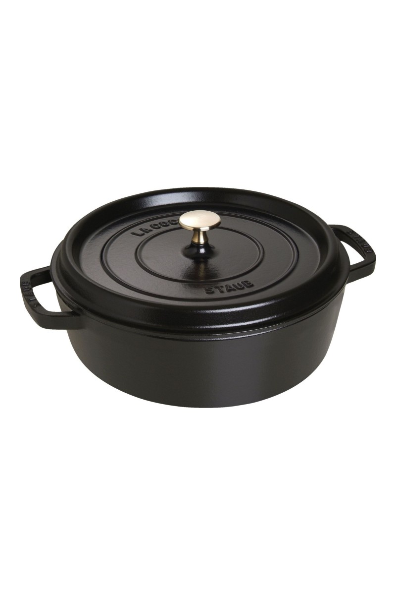 Staub La Cocotte Lage cocotte 28cm - 5,7 liter, Rond, Zwart