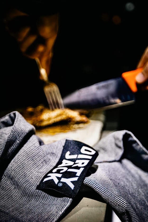 DIRTY JACK Kookdoek Charcoal - Zwart Label