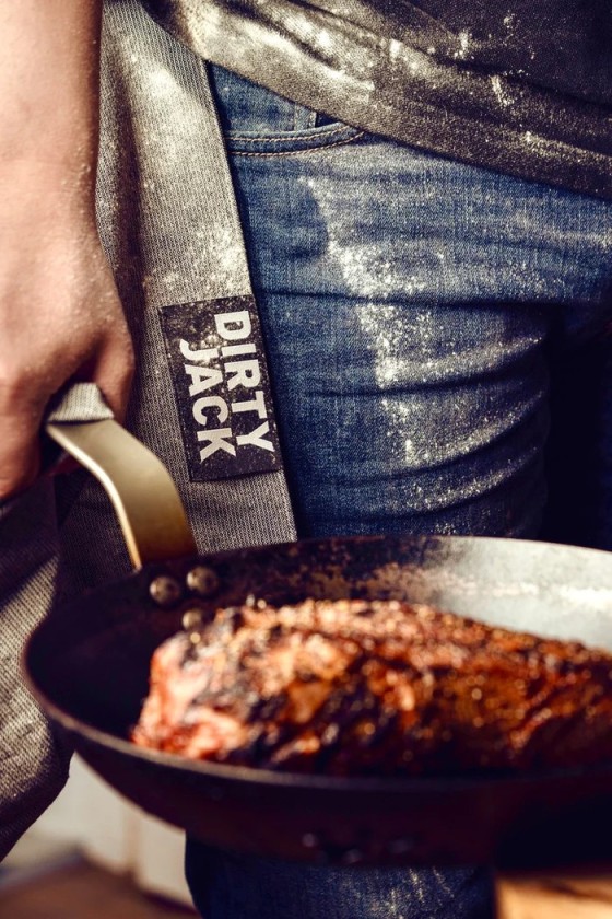 DIRTY JACK Kookdoek Charcoal - Zwart Label