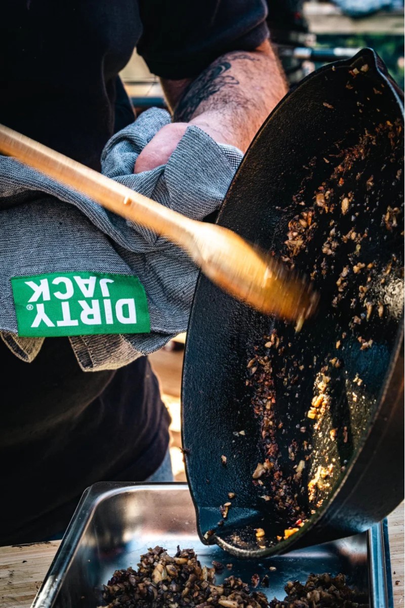 DIRTY JACK Kookdoek Charcoal - Groen Label