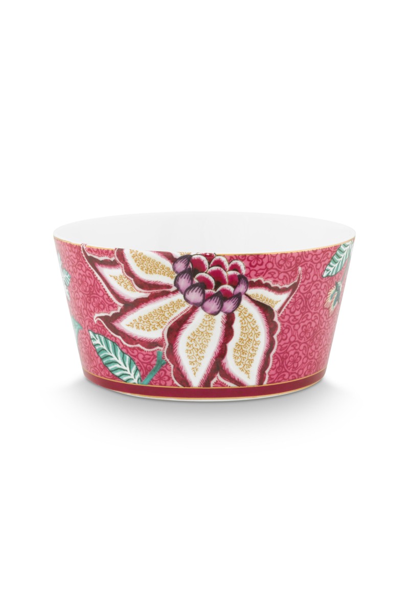 Gift Set Bowls Oriental Flower Festival Dark Pink 12cm