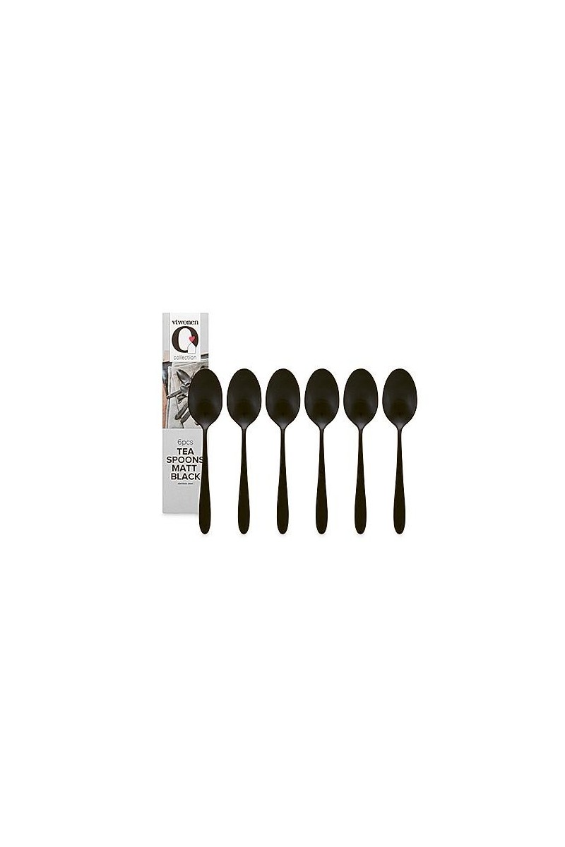 vtwonen Theelepels set van 6 mat zwart