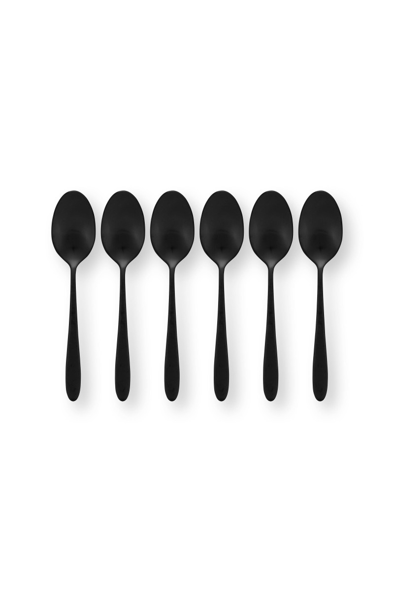 VT Wonen Set of 6 matte black teaspoons
