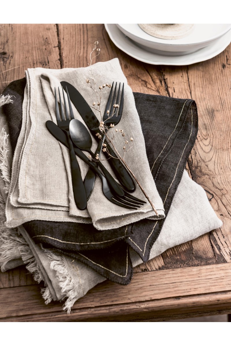 vtwonen Theelepels set van 6 mat zwart