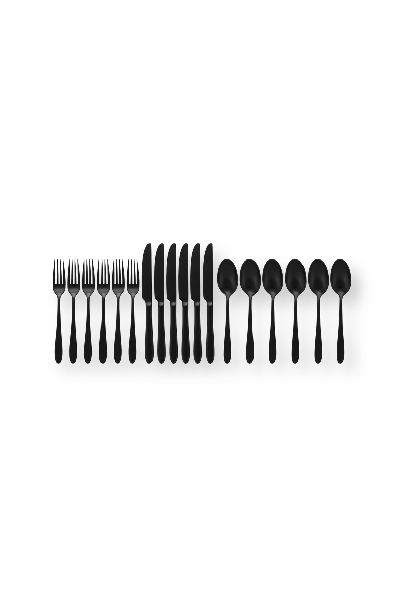 VT Wonen 18-piece cutlery set matte black