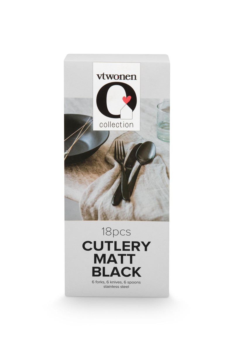 vtwonen Bestekset 18-delig mat zwart