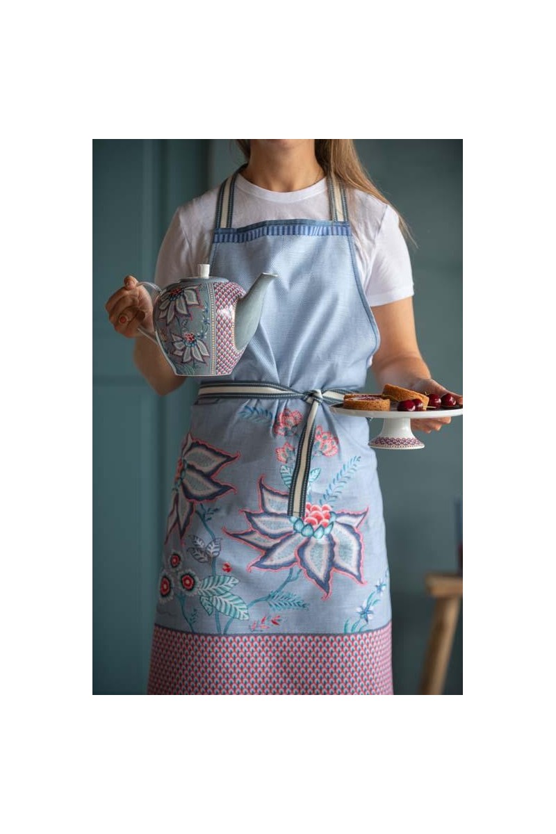 Pip Studio Flower Festival Blue Keukenschort Blauw