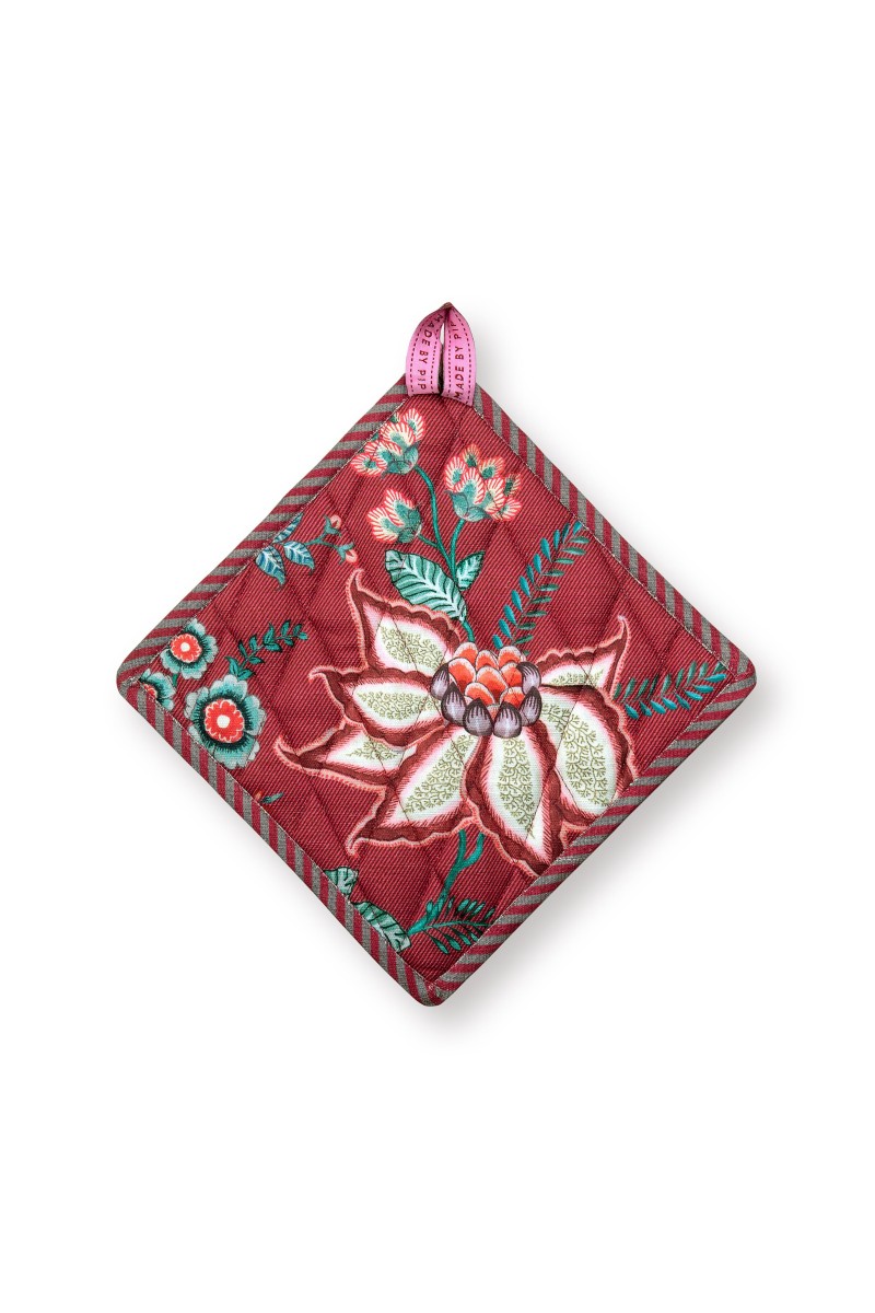 Pip Studio Flower Festival Pannenlap Dark Pink