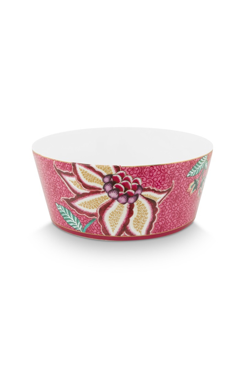 Pip Studio Giftset Bowls and Chopsticks Oriental Flower Festival Dark Pink
