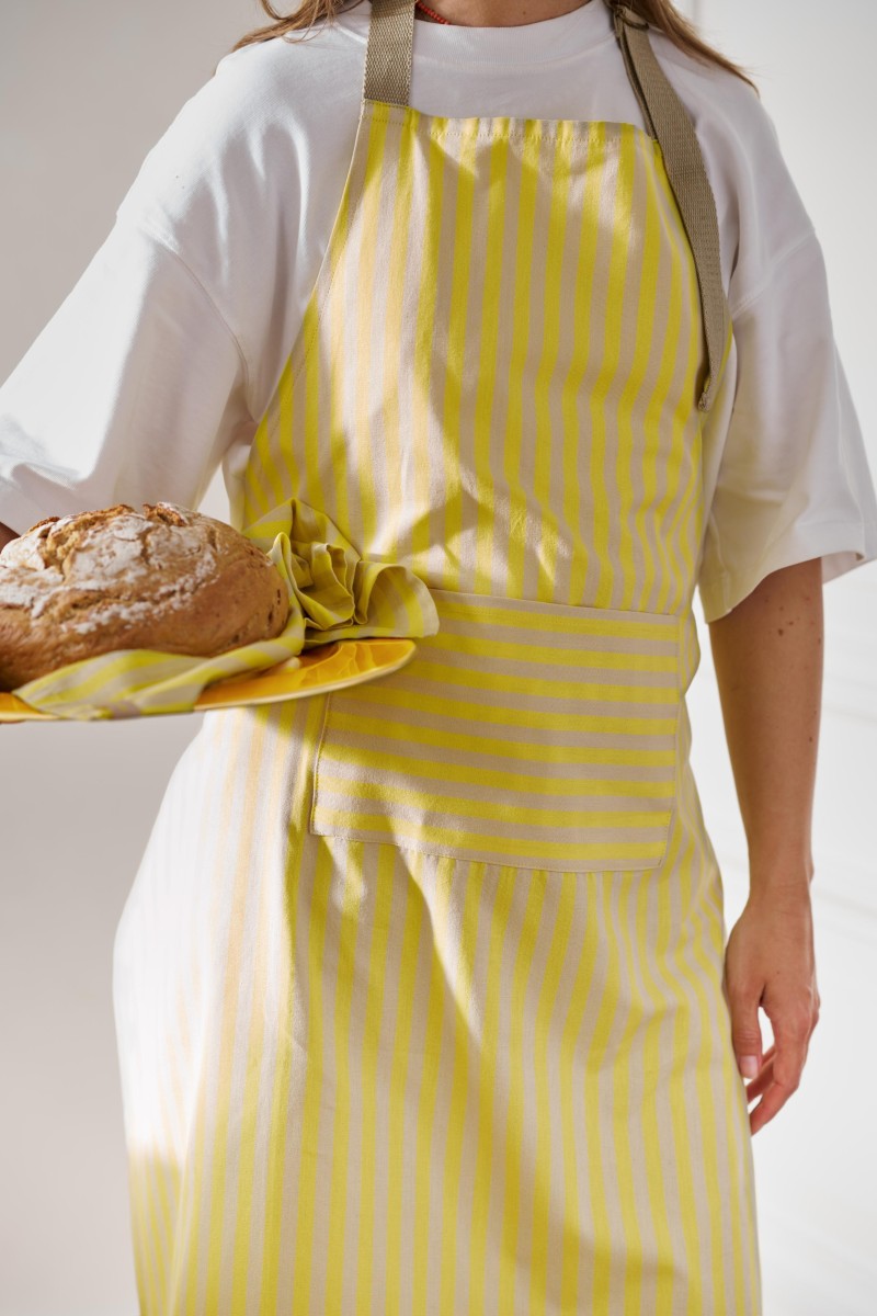 Pip Studio Stripes Keukenschort Geel