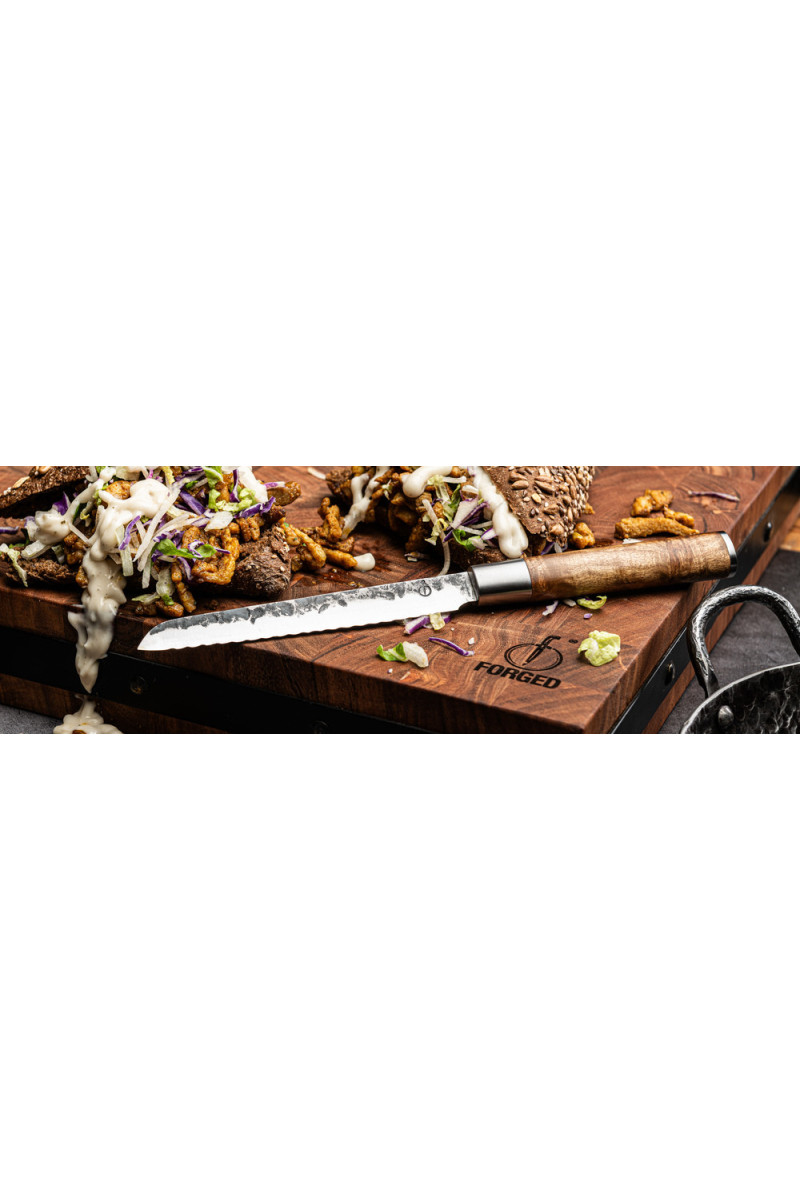 Forged VG 10 Universal Knife, handy all-rounder with root wood handle