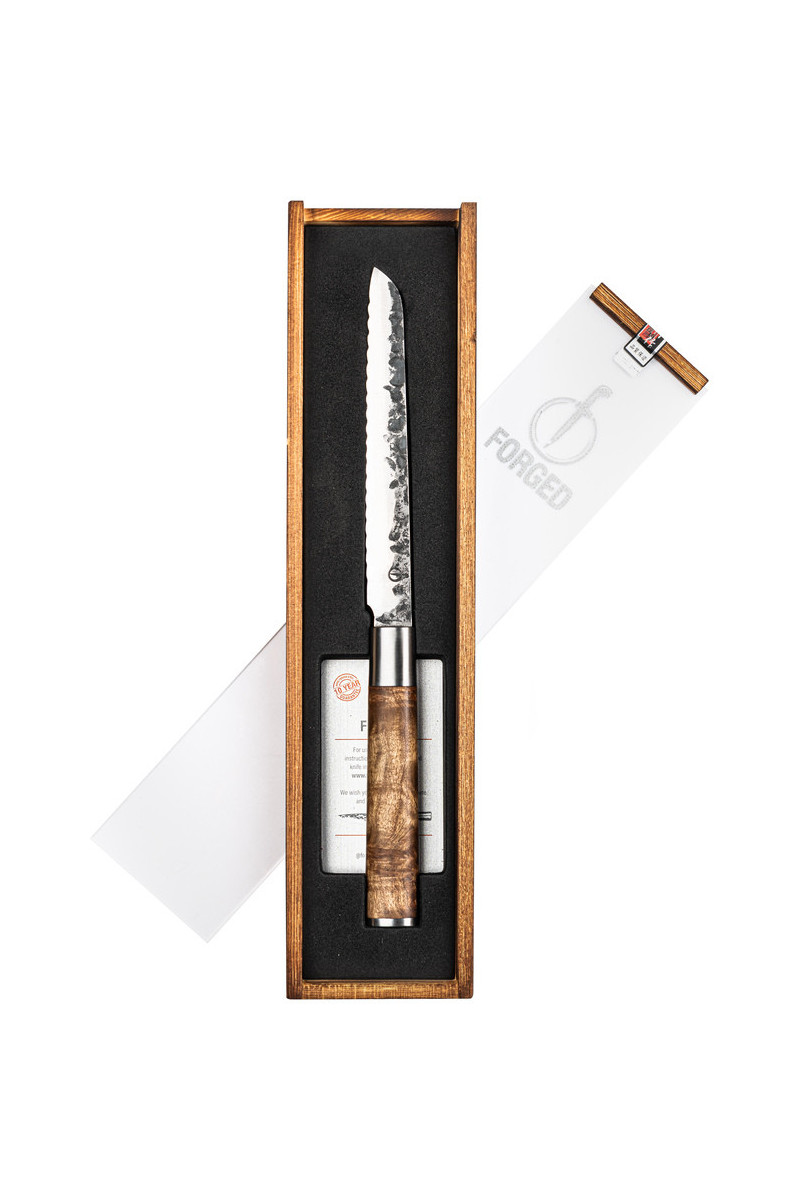 Forged VG 10 Universal Knife, handy all-rounder with root wood handle