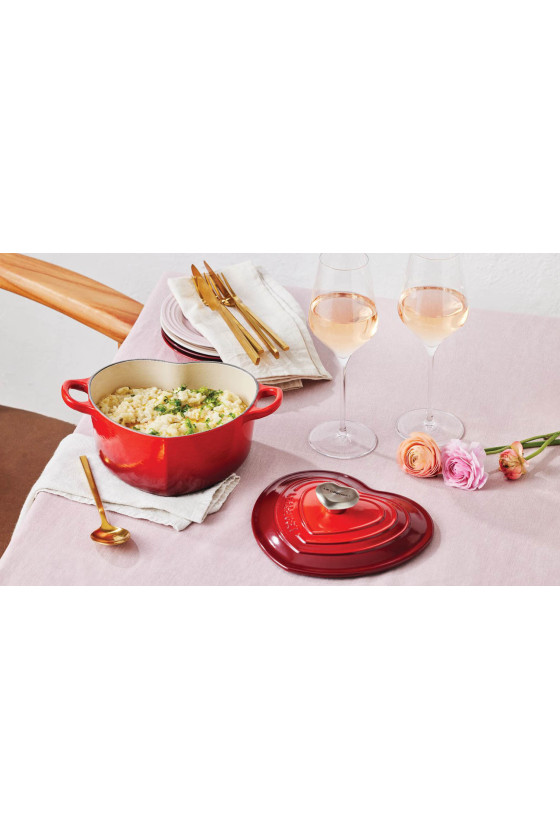 Le Creuset Braadpan Hart met RVS Hartjesknop 20cm