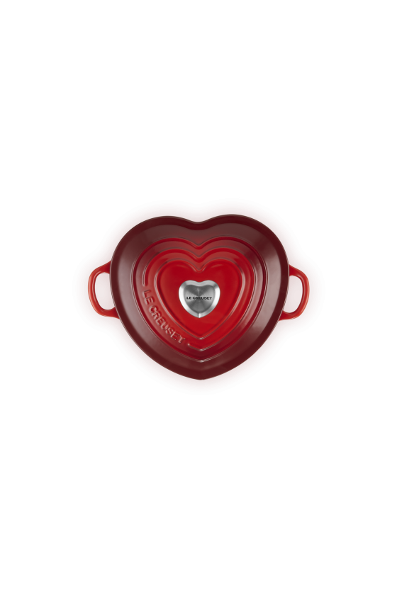 Le Creuset Braadpan Hart met RVS Hartjesknop 20cm