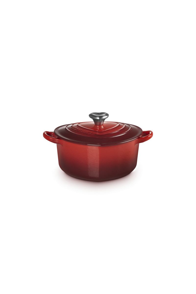 Le Creuset Braadpan Hart met RVS Hartjesknop 20cm
