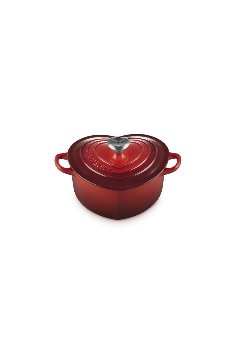 Le Creuset Braadpan Hart met RVS Hartjesknop 20cm