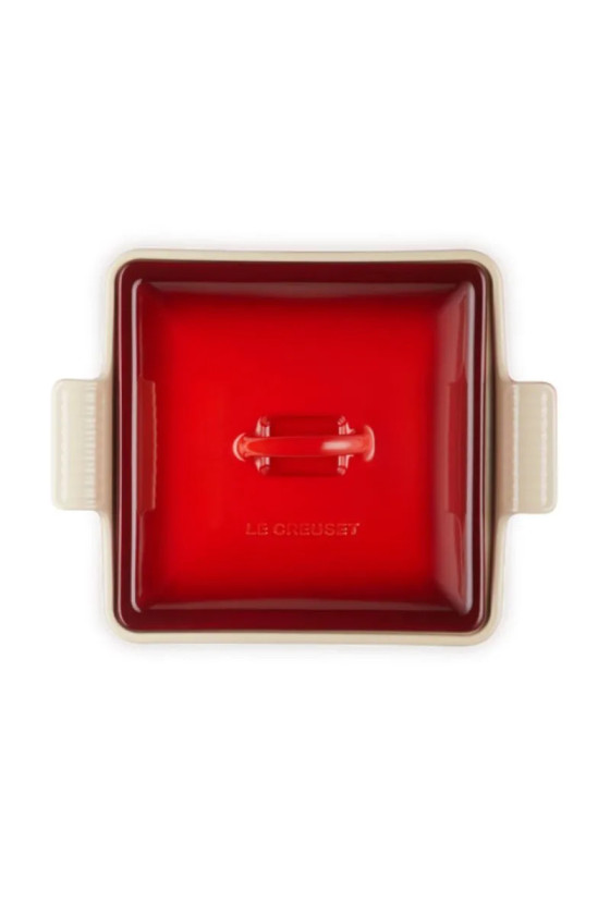 Le Creuset Heritage Ovenschaal met Deksel Vierkant, 23cm kersenrood