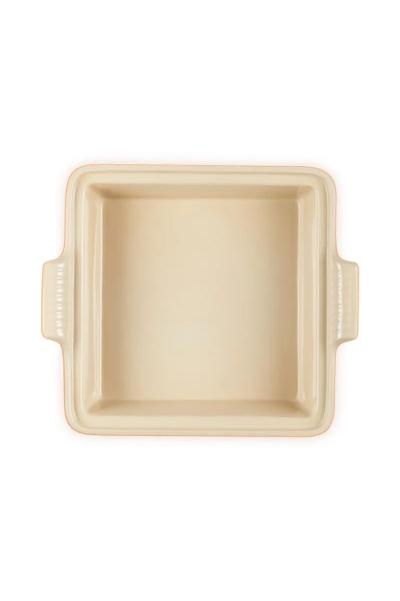 Le Creuset Heritage Ovenschaal met Deksel Vierkant, 23cm Oranjerood