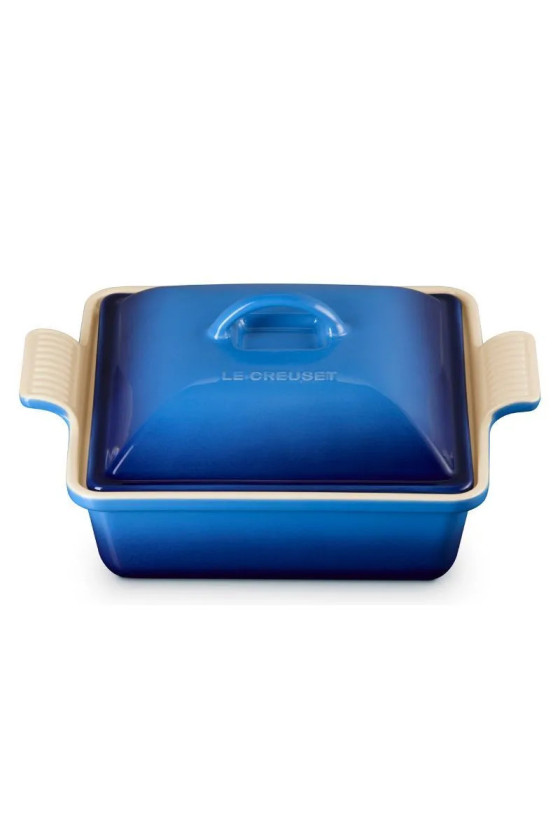 Le Creuset Heritage Ovenschaal met Deksel Vierkant, 23cm Azure