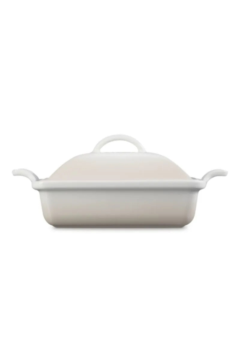 Le Creuset Heritage Ovenschaal met Deksel Vierkant, 23cm Meringue