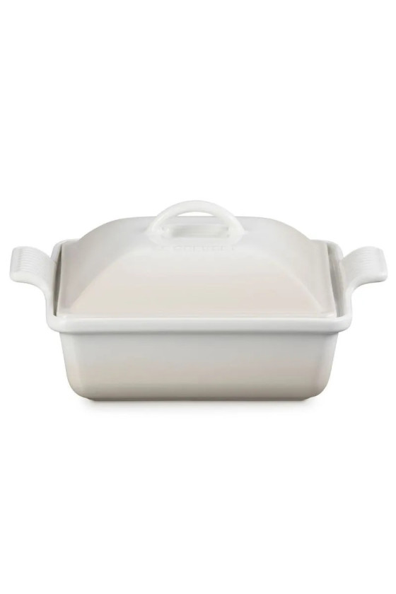 Le Creuset Heritage Ovenschaal met Deksel Vierkant, 23cm Meringue